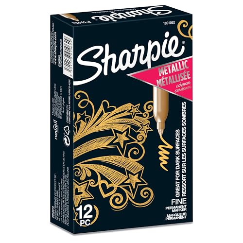 Sharpie Metallic Permanent Markers | Fine Point | Gold | 12... - Fournitures Bureau Amazon Royaume-Uni à 12.49€