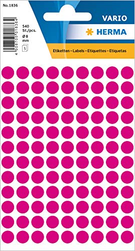HERMA Multi-purpose labels ø 8mm pink 540 pcs. - Etiqueta... - High-Tech & Électronique Amazon Espagne à 3.42€