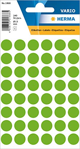 HERMA Luminous Green Dot Stickers, 240 Labels, Ø 13 mm, 48... - Maison & Cuisine Amazon Royaume-Uni à 2.22€