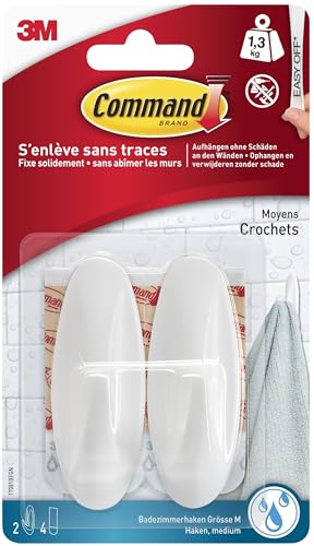 Command Badezimmer Designer-Haken, wasserresistent - 2... - Maison & Cuisine Amazon Allemagne à 2.40€