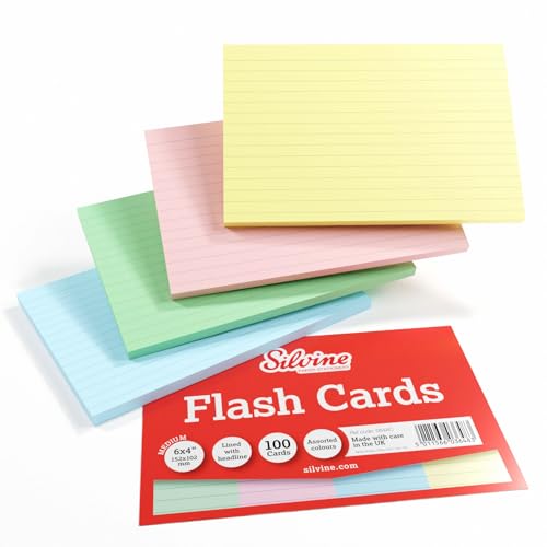 Silvine A6 Multi-Coloured Record Cards - Lined with... - Auto & Moto en promo à 3.85€