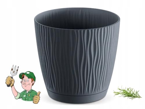 Pot de fleurs 0,6L SANDY P 108x108x102 mm, Anthracite - Jardin & Extérieur en promo à 0.85€