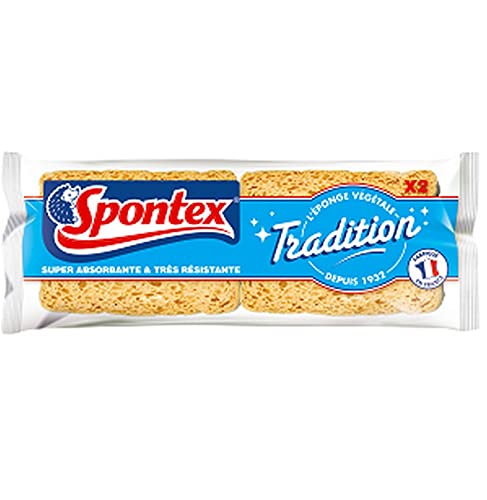 SPONTEX - Eponge Tradition N°4 - 2 éponges végétales... en promo à 4,62€ (-71%) sur Amazon FR
