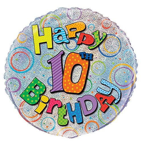 Unique Party 55503 - 18" Foil Prism Happy 10th Birthday... - Sports & Fitness Amazon Royaume-Uni à 2.59€