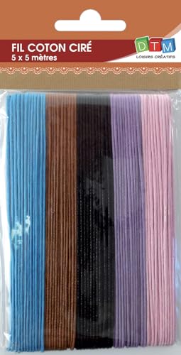 Filo di cotone cerato 5 colori - 5 x 5 m - Loisirs Créatifs Amazon Italie à 3.44€