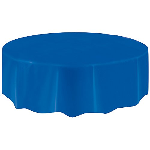 Nappe de Table Ronde en Plastique Bleu Roi (213 cm)... - Maison & Cuisine Amazon France à 11.48€