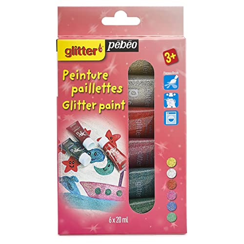 Pébéo Starter-Set Glitzerfarben 6 Röhren 20 ml sortiert - Maison & Cuisine Amazon Allemagne à 8.47€