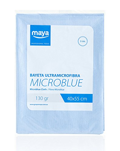 Maya 07016 - Pack 5 Uds Bayeta Microblue 40 x 55 cm XXL Azul - Bon plan à 11.23€