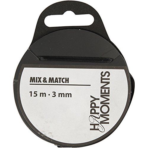 Cinta de satén, ancho: 3 mm, negro, 15 m - Bon plan à 6.11€