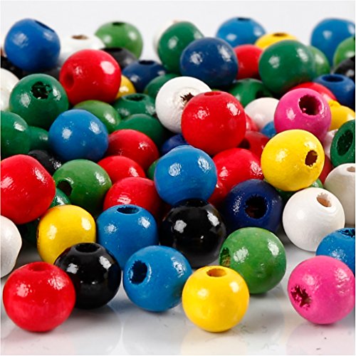 Holzperlen Mix, D: 8 mm, sortierte Farben, 15g, ca. 100... - Amazon Allemagne à 4.42€