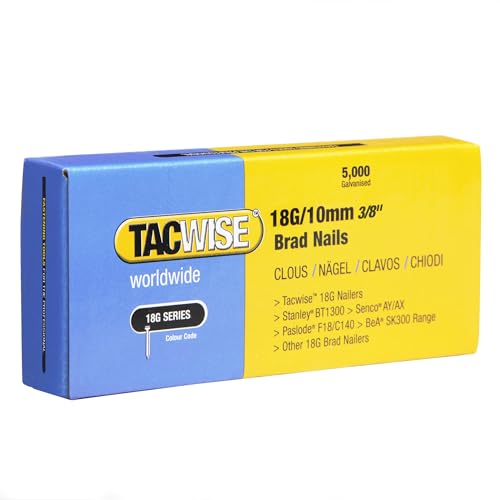 Tacwise Boîte de 5 000 Clous de Finition Type 18 G 10 m en promo à 13,95€ (-46%) sur Amazon FR