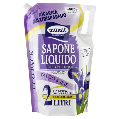 Milmil Sapone Liquido, Fragranza Talco & Iris, Ricarica... - Épicerie Amazon Italie à 2.39€