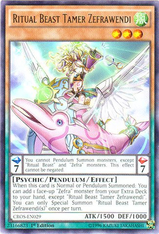 Yu-Gi-Oh! - Ritual Beast Tamer Zefrawendi (CROS-EN029)... - Jeux Vidéo & Consoles en promo à 31.01€