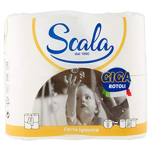 Scala Carta Igienica Rotoli Giga, Confezione da 4 - Auto & Moto Amazon Italie à 1.65€