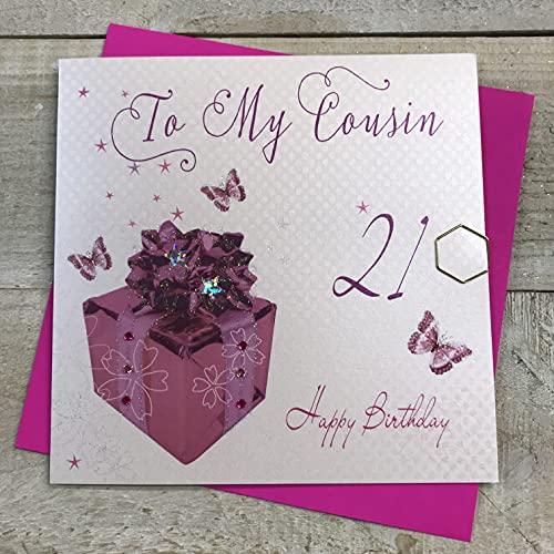 WHITE COTTON CARDS WB 160–21 Rose présente, à Mes Cousin 21... - Auto & Moto en promo à 5.79€