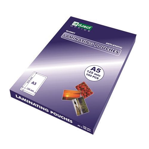 D.RECT Fogli Laminati A5 - Lucida - Trasparente - 125... - Bon plan à 10.13€