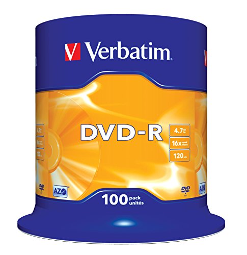 Verbatim DVD-R 16 x 4,7 Go TARRINA 100 pièces 43549 (4) - High-Tech & Électronique Amazon France à 33.01€