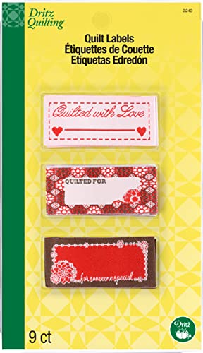Dritz Quilting Sew In Embroidered Labels 9/Pkg-Quilted with... - Loisirs Créatifs Amazon Espagne à 24.18€