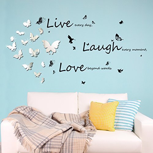 Walplus C2WW002000 - WSM2057 14 Mirror Butterflies Plus... - Maison & Cuisine Amazon Royaume-Uni à 7.95€