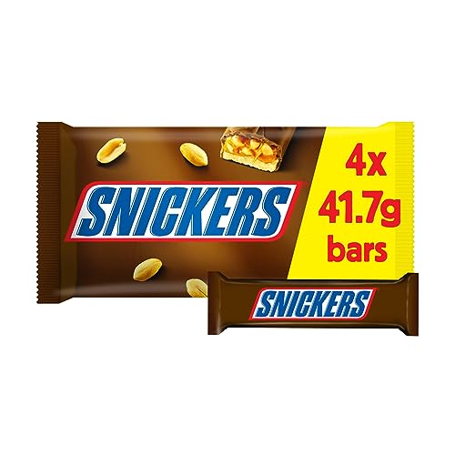 Snickers Chocolate Bars, 4 x 41.7g - Épicerie Amazon Royaume-Uni à 1.89€