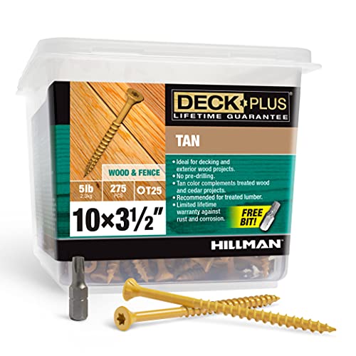 Hillman Fasteners 48422 Deck Screws, Tan, 3.5 inches - Bricolage & Outils Amazon Royaume-Uni à 12.57€