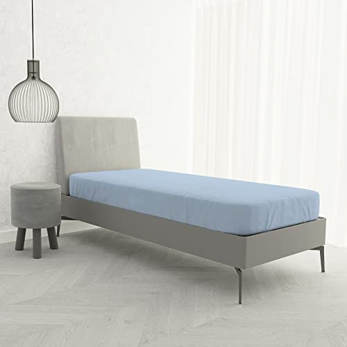 Italian Bed Linen Single, Cotton, lightblue, 90 x 200 cm - Maison & Cuisine Amazon Royaume-Uni à 12.75€