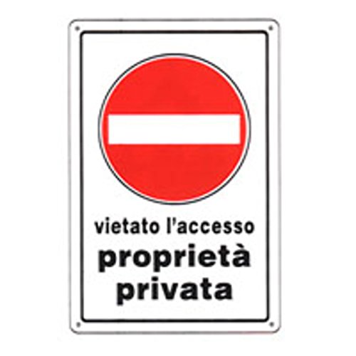 CARTELLO PROPRIETA' PRIVATA 20x 30 PLASTICA [TARGOTIMBRI ] - Amazon Italie à 1.30€