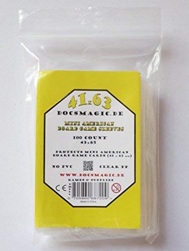 docsmagic.de 100 Mini American Board Game Sleeves - 41 x 63... - Jouets & Jeux Amazon Allemagne à 1.47€