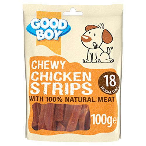Good Boy Pawsley & Co. Chewy Chicken Strips Dog Treats, 100g - Animalerie Amazon Royaume-Uni à 1.89€