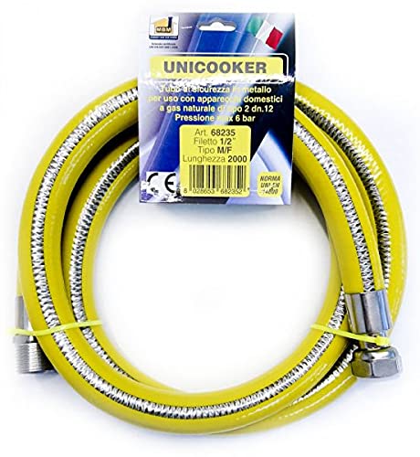 Tuyau de poêle à gaz flexible 2 mt 1/2" EN 14800 UNICOOKER... - Jardin & Extérieur Amazon France à 9.27€