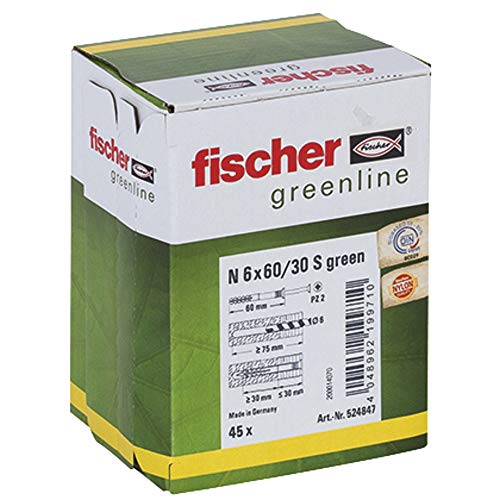 fischer - Cheville à frapper N GREEN 6x60/30 avec vis... - Jardin & Extérieur Amazon France à 10.17€