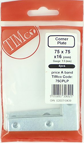 TIMCO 75mm Corner Plate Pack - 75 x 75 x 16mm - Pack of 4 - Home & Kitchen Amazon UK à 1.70€