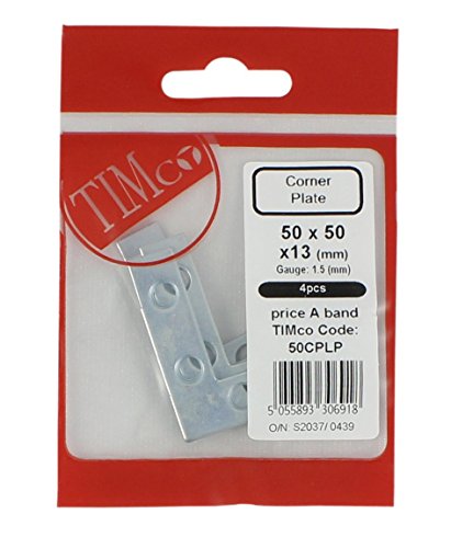 TIMco 50CPLP 50mm Corner Plate Pack 50 x 50 x 13mm - (Pack... - Nouvelle promo Amazon à 1.70€