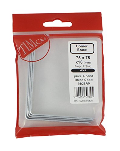TIMco 75CBRP 75 mm Corner Brace Pack (4-Piece) (Box of 4) - Maison & Cuisine Amazon Royaume-Uni à 1.70€