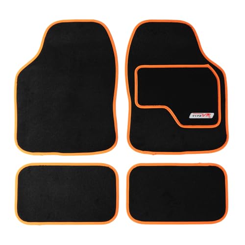 Type VR Embroidered Edging Car Mat Set - Orange - Auto & Moto Amazon Royaume-Uni à 12.99€