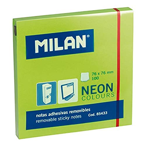 MILAN Bloc 100 notas adhesivas verdes Fluo 76 x 76 mm - Bon plan à 0.75€