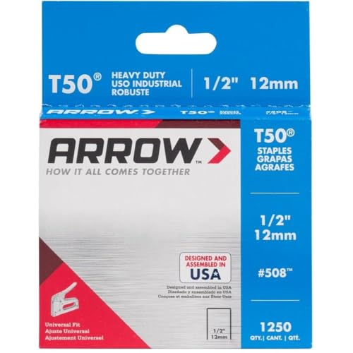 Arrow 50824 T50 Heavy Duty Staples 1/2-Inch Leg (ARR50824) - Bricolage & Outils Amazon Royaume-Uni à 8.41€