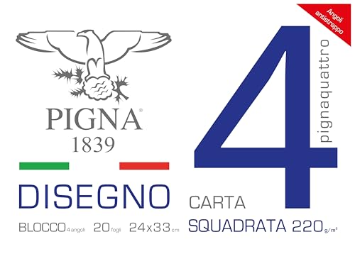 Pigna Pignaquattro Block 4 Corners Smooth Square Paper, 24... - Fournitures Bureau en promo à 1.35€