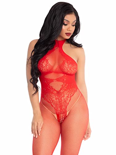 Leg Avenue Seamless Halter Bodystocking, Rosso, Taglia Unica - Amazon Italie à 5.82€
