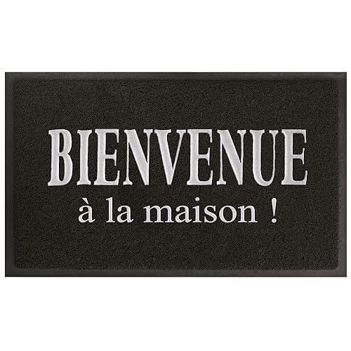 Tapis Deco 1740410 Maison Tapis d'Entrée PVC Noir/Gris 75 x... - Maison & Cuisine en promo à 9.99€