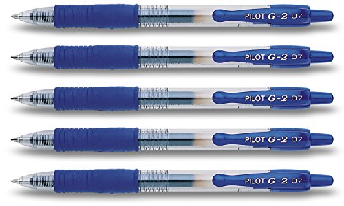 Stylo encre gel G2-7 Pilot., bleu, Langer Stift 5er - Fournitures Bureau Amazon France à 2.55€