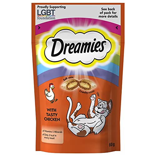Dreamies Cat Treats with Tasty Chicken, 60g - Animalerie Amazon Royaume-Uni à 1.70€