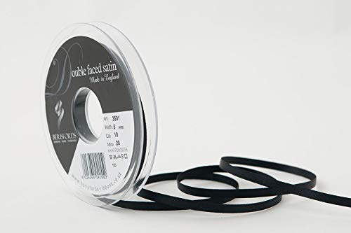 Berisfords Nastro double face in poliestere satinato, nero... - Bon plan à 9.09€