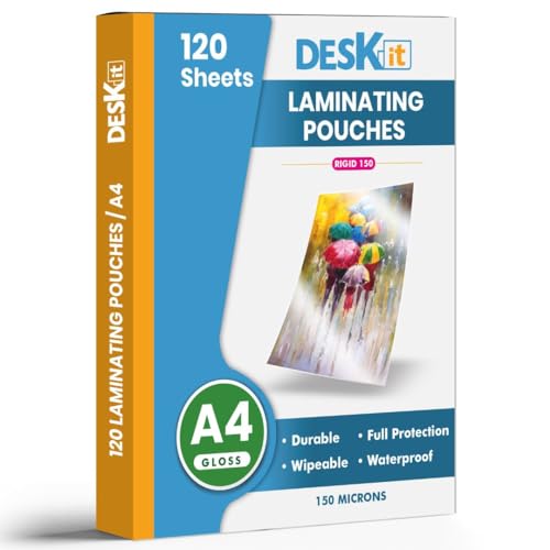 120 Sheets Deskit Laminating Pouches A4, Gloss,150 Microns... - Maison & Cuisine Amazon Royaume-Uni à 9.79€