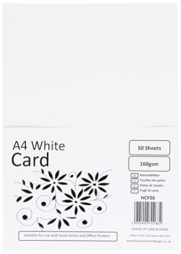 House of Card & Paper A4 160 gsm Card - White (Pack of 50... - Maison & Cuisine Amazon Royaume-Uni à 3.99€