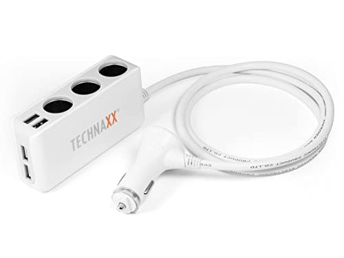 Technaxx Caricabatteria da Auto a 4 Porte USB con 3 Prese... - Auto & Motorcycle Amazon Italy à 12.99€