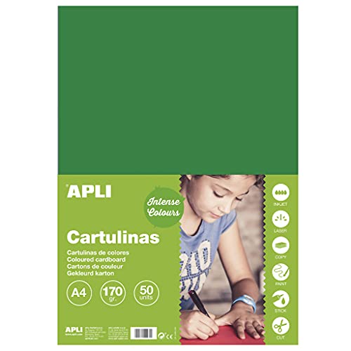 APLI 14246 Cartoncini Colorati Set da 50 Pezzi, Verde... - Amazon Italy à 6.98€