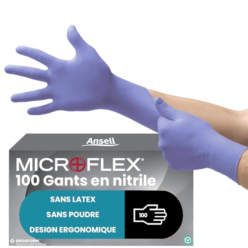 Ansell Microflex 93-843 Gants Jetables en Nitrile, Gant... - Bricolage & Outils en promo à 14.99€