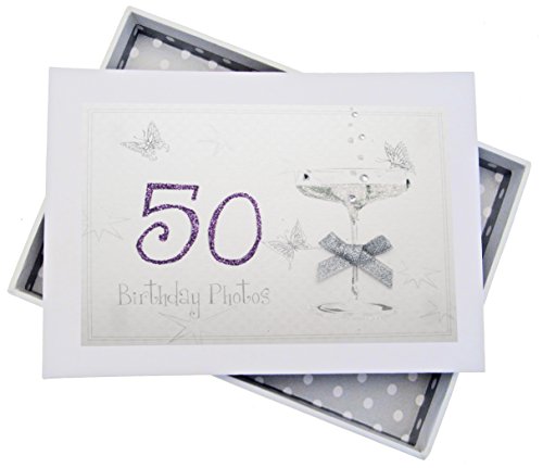 WHITE COTTON CARDS Fotoalbum zum 50. Geburtstag, aus Glas... - Maison & Cuisine Amazon Allemagne à 4.63€