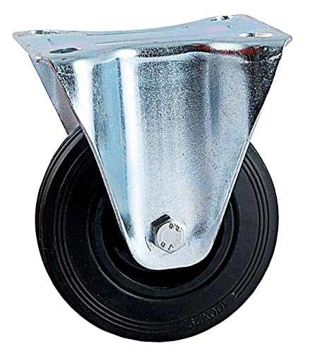 Roulette fixe AVL avec platine - Caoutchouc noir... - Bon plan à 3.67€